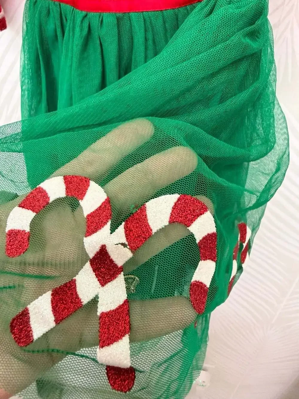 Lilt Toddler Girls Christmas Santa and Candy Cane Tulle Dress  Size 3T